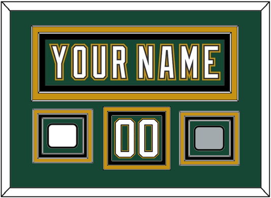 Dallas Nameplate & Number (Shoulder) With Stanley Cup Champions & Team Logo Patches - Alternate Green (1997-1999) - Premier Tier 2