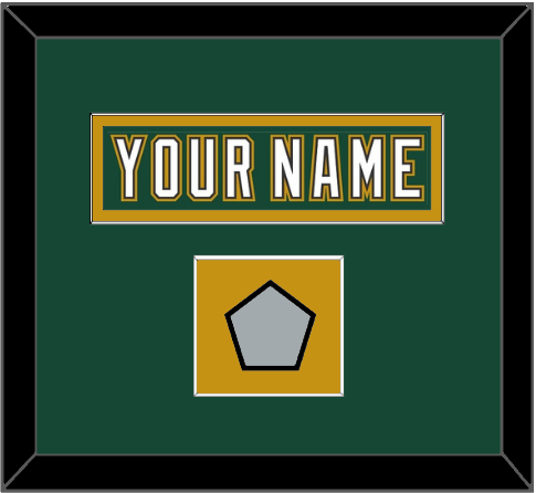 Dallas Nameplate & Stanley Cup Champions Patch - Alternate Green (1997-1999) - Single Mat 4