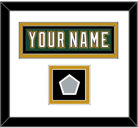 Dallas Nameplate & Stanley Cup Champions Patch - Alternate Green (1997-1999) - Double Mat 1