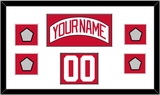 Detroit Nameplate, Number (Shoulder) & 4 Stanley Cup Finals Patches - Road White (2007-2017) - Single Mat 1