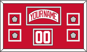 Detroit Nameplate, Number (Shoulder) & 4 Stanley Cup Finals Patches - Home White (1997-2007) - Double Mat 1