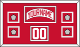 Detroit Nameplate, Number (Shoulder) & 4 Stanley Cup Finals Patches - Road White (2007-2017) - Double Mat 1