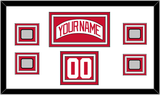 Detroit Nameplate, Number (Shoulder) & 4 Stanley Cup Finals Patches - Road White (2007-2017) - Triple Mat 1