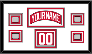 Detroit Nameplate, Number (Shoulder) & 4 Stanley Cup Finals Patches - Home Red (2007-2017) - Triple Mat 1