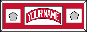 Detroit Nameplate & 2 Stanley Cup Finals Patch - Home Red (2007-2017) - Single Mat 2