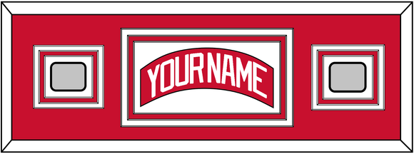 Detroit Nameplate & 2 Stanley Cup Finals Patch - Home Red (2007-2017) - Triple Mat 2