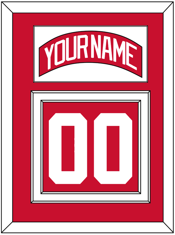 Detroit Nameplate & Number (Back) - Home Red - Double Mat 1