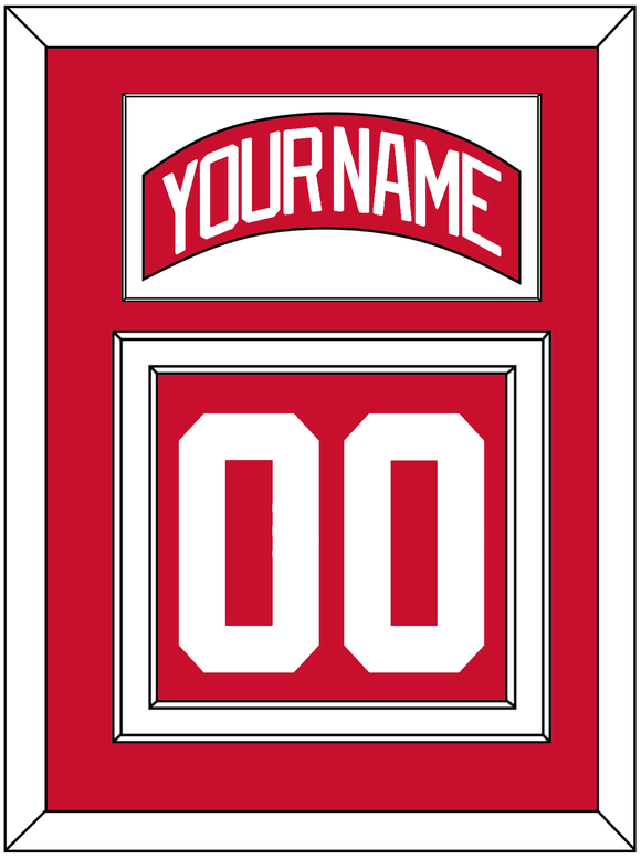 Detroit Nameplate & Number (Back) - Road Red (1983-1987) - Double Mat 1