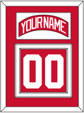 Detroit Nameplate & Number (Back) - Road Red (1987-2007) - Double Mat 1