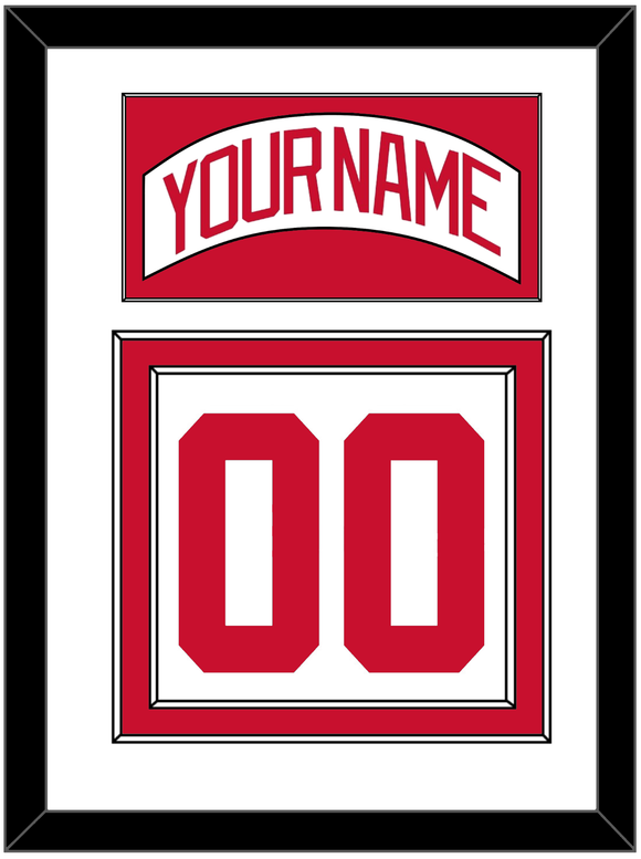 Detroit Nameplate & Number (Back) - Road White - Double Mat 1