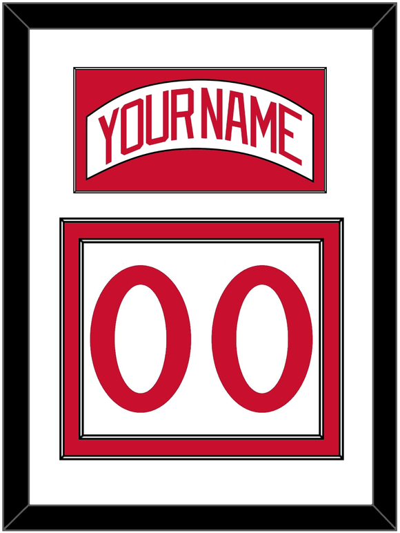 Detroit Nameplate & Number (Back) - Home White (1982-1983) - Double Mat 1
