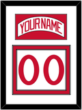 Detroit Nameplate & Number (Back) - Home White (1982-1983) - Double Mat 1