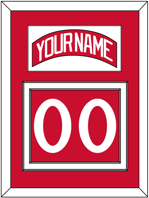 Detroit Nameplate & Number (Back) - Road Red (1982-1983) - Double Mat 1