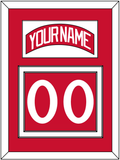 Detroit Nameplate & Number (Back) - Road Red (1982-1983) - Double Mat 1