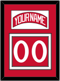 Detroit Nameplate & Number (Back) - Road Red (1982-1983) - Double Mat 1
