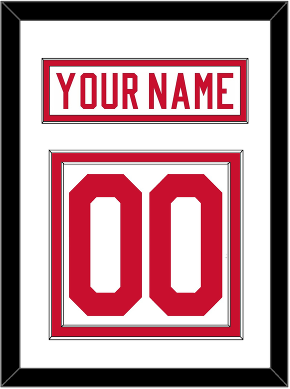 Detroit Nameplate & Number (Back) - Home White (1977-1982) - Double Mat 1
