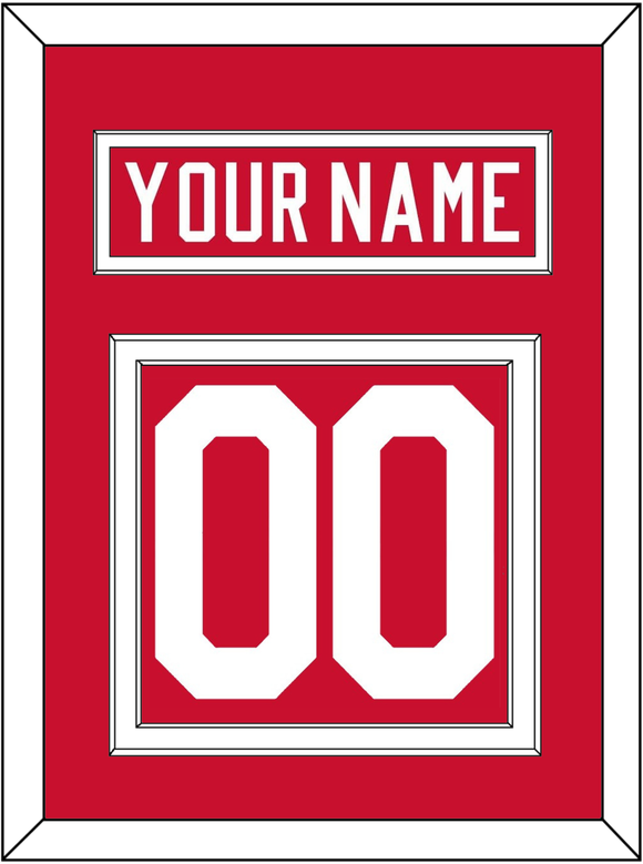 Detroit Nameplate & Number (Back) - Road Red (1977-1982) - Double Mat 1