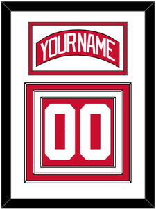 Detroit Nameplate & Number (Back) - Home Red - Triple Mat 1