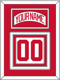 Detroit Nameplate & Number (Back) - Road White (2007-2017) - Triple Mat 1