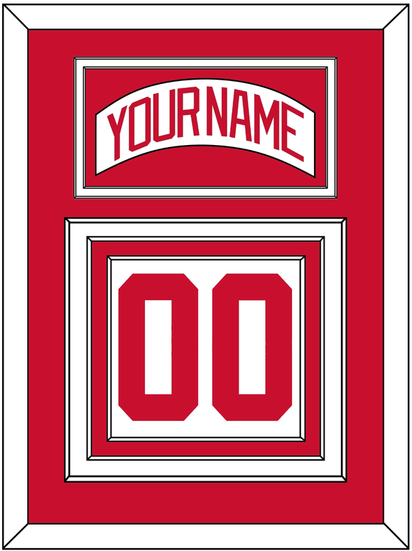 Detroit Nameplate & Number (Back) - Road White - Triple Mat 1