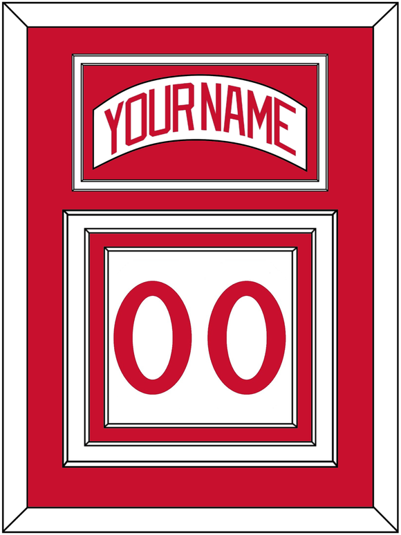 Detroit Nameplate & Number (Back) - Home White (1982-1983) - Triple Mat 1