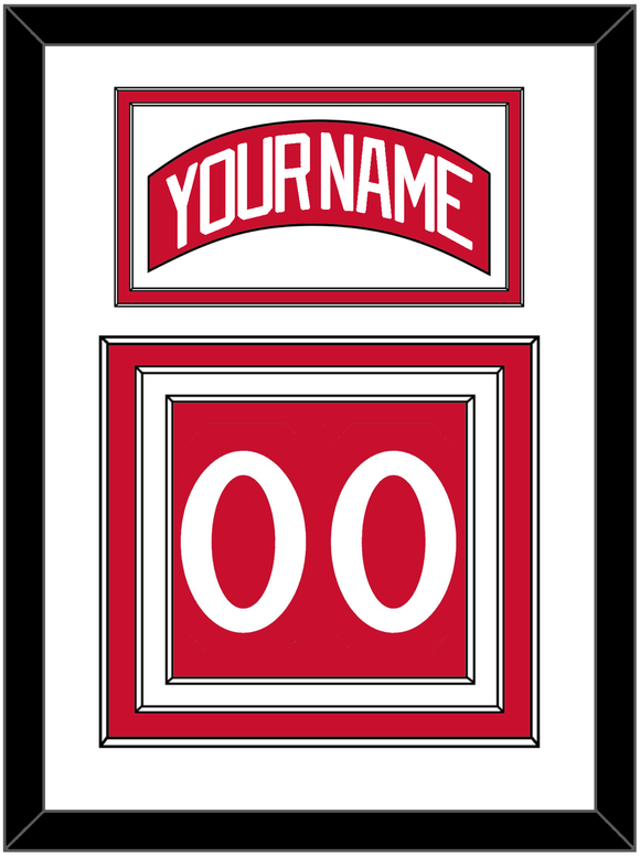 Detroit Nameplate & Number (Back) - Road Red (1982-1983) - Triple Mat 1