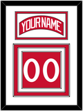 Detroit Nameplate & Number (Back) - Road Red (1982-1983) - Triple Mat 1