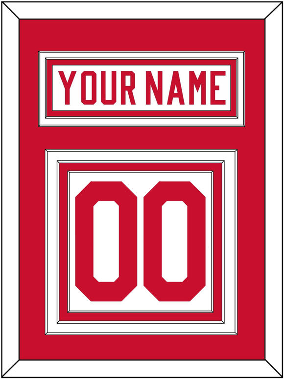 Detroit Nameplate & Number (Back) - Home White (1977-1982) - Triple Mat 1