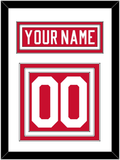 Detroit Nameplate & Number (Back) - Road Red (1977-1982) - Triple Mat 1
