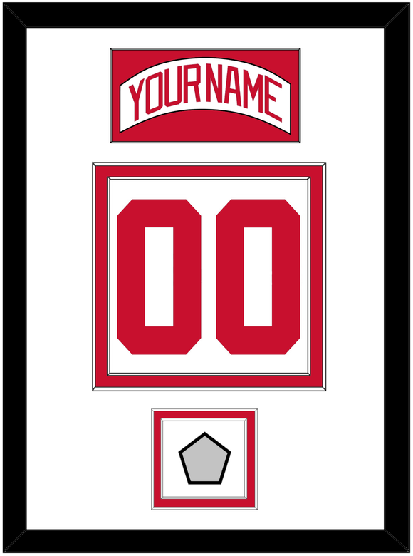 Detroit Nameplate & Number (Back) With Stanley Cup Finals Patch - Road White (2007-2017) - Double Mat 1