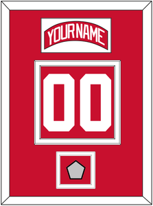 Detroit Nameplate & Number (Back) With Stanley Cup Finals Patch - Home Red (2007-2017) - Double Mat 1