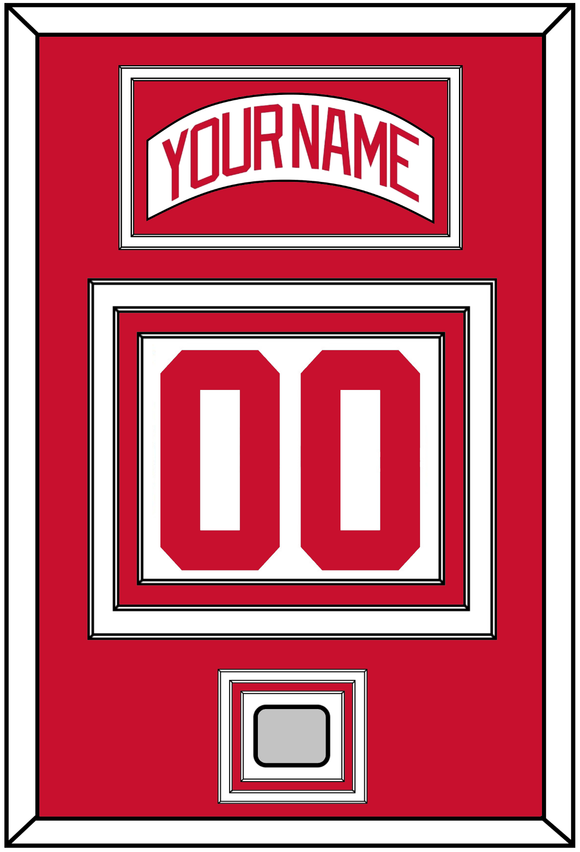 Detroit Nameplate & Number (Back) With Stanley Cup Finals Patch - Road White (2007-2017) - Triple Mat 1