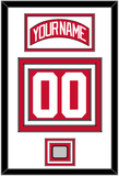 Detroit Nameplate & Number (Back) With 2008 Stanley Cup Champions Patch - Home Red (2007-2017) - Triple Mat 1