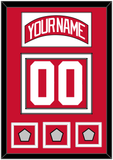 Detroit Nameplate & Number (Back) With 3 Stanley Cup Finals Patches - Road Red (1997-2007) - Double Mat 1