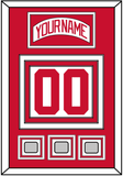 Detroit Nameplate & Number (Back) With 3 Stanley Cup Finals Patches - Home White (1997-2007) - Triple Mat 1