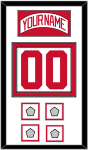 Detroit Nameplate & Number (Back) With 4 Stanley Cup Finals Patches - Road White (2007-2017) - Double Mat 1