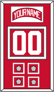 Detroit Nameplate & Number (Back) With 4 Stanley Cup Finals Patches - Home Red (2007-2017) - Double Mat 1