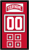 Detroit Nameplate & Number (Back) With 4 Stanley Cup Finals Patches - Home Red (2007-2017) - Double Mat 1