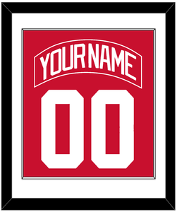 Detroit Nameplate & Number (Back) Combined - Home Red - Single Mat 1