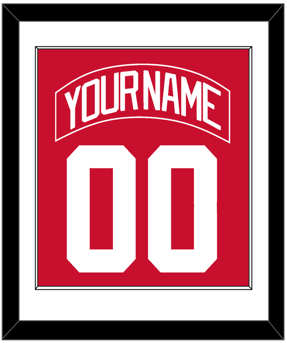 Detroit Nameplate & Number (Back) Combined - Home Red - Single Mat 1