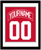 Detroit Nameplate & Number (Back) Combined - Home Red - Single Mat 1