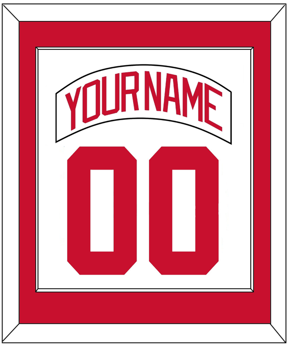 Detroit Nameplate & Number (Back) Combined - Road White - Single Mat 1