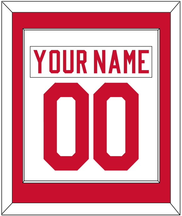 Detroit Nameplate & Number (Back) Combined - Home White (1977-1982) - Single Mat 1