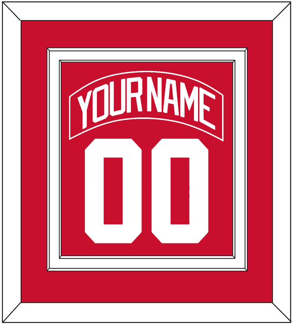 Detroit Nameplate & Number (Back) Combined - Home Red - Double Mat 1