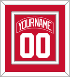 Detroit Nameplate & Number (Back) Combined - Home Red - Double Mat 1