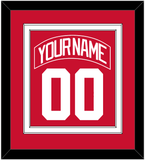 Detroit Nameplate & Number (Back) Combined - Home Red (2007-2017) - Double Mat 1