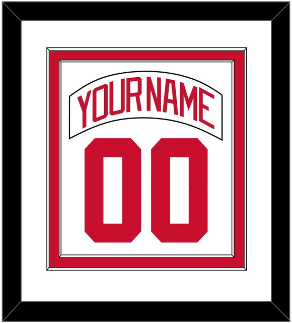 Detroit Nameplate & Number (Back) Combined - Road White - Double Mat 1