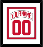 Detroit Nameplate & Number (Back) Combined - Road White - Double Mat 1