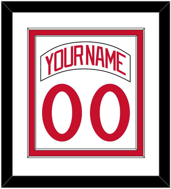 Detroit Nameplate & Number (Back) Combined - Home White (1982-1983) - Double Mat 1