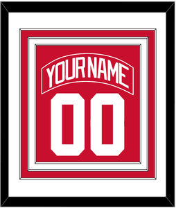 Detroit Nameplate & Number (Back) Combined - Home Red - Triple Mat 1